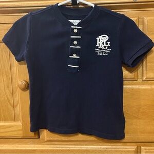 Ralph Lauren (PRLC) Blue & White Henley Style Shirt for Boys Size 24 Months